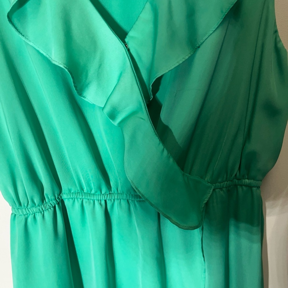 BCBGeneration Blue Ruffled Smocked Mint Green Dress - Picture 8 of 8
